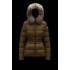 2022 MONCLER Boed Fur Collar Short dunjacka Dams Waist Down Puffer Coat Vinterjacka Natural Camel Beige