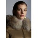 2022 MONCLER Boed Fur Collar Short dunjacka Dams Waist Down Puffer Coat Vinterjacka Natural Camel Beige