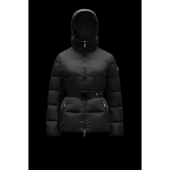 2022 MONCLER Cardoncelle Short dunjacka Dams Waist Down Puffer Coat Vinterjacka Svart