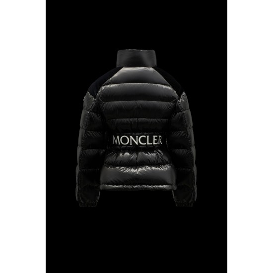 2022 MONCLER Celepine Short dunjacka Dams Waist Down Puffer Coat Vinterjacka Svart