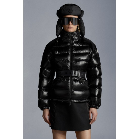 2022 MONCLER Celepine Short dunjacka Dams Waist Down Puffer Coat Vinterjacka Svart