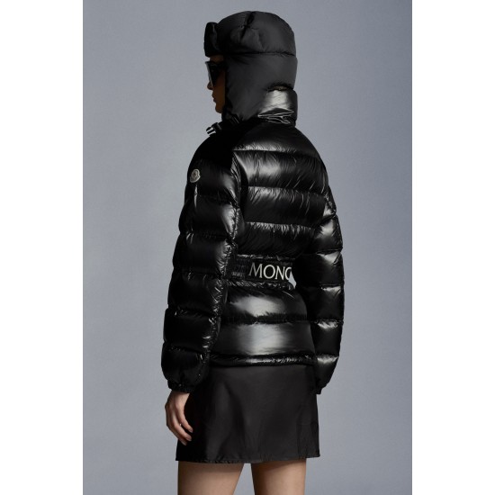 2022 MONCLER Celepine Short dunjacka Dams Waist Down Puffer Coat Vinterjacka Svart