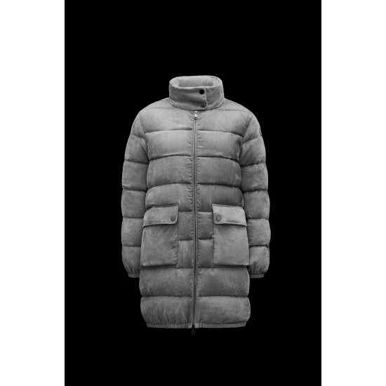 2022 Moncler Abricotier Parka Long dunjacka Dam Down Puffer Coat Vinterjacka Metallic Silver