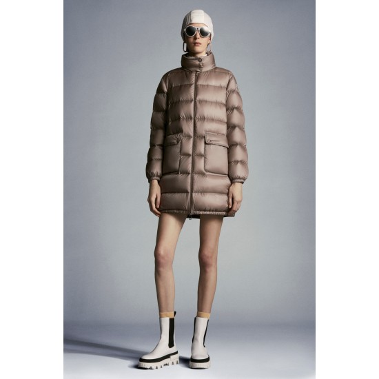 2022 Moncler Abricotier Parka Long dunjacka Dam Down Puffer Coat Vinterjacka Oatmeal Beige