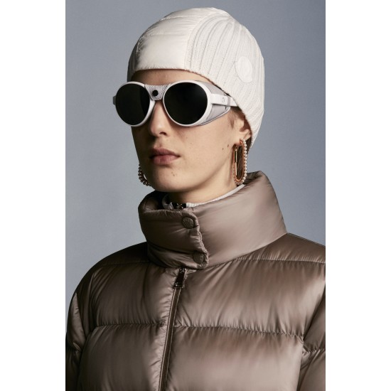 2022 Moncler Abricotier Parka Long dunjacka Dam Down Puffer Coat Vinterjacka Oatmeal Beige