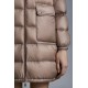 2022 Moncler Abricotier Parka Long dunjacka Dam Down Puffer Coat Vinterjacka Oatmeal Beige