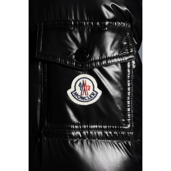 2022 Moncler Anogramme Parka Long dunjacka Dam Down Puffer Coat Vinterjacka Svart