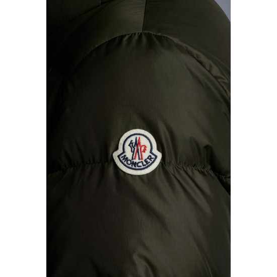 2022 Moncler Aphroti Parka Fur Hooded Collar Long dunjacka Dam Down Puffer Coat Vinterjacka Army Grön