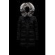 2022 Moncler Aphroti Parka Fur Hooded Collar Long dunjacka Dam Down Puffer Coat Vinterjacka Svart