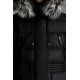 2022 Moncler Aphroti Parka Fur Hooded Collar Long dunjacka Dam Down Puffer Coat Vinterjacka Svart