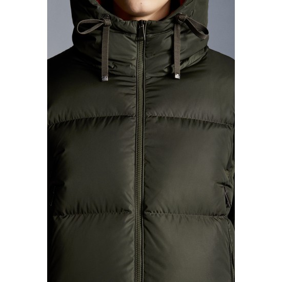 2022 Moncler Asaret Short Hooded dunjacka Dam Down Puffer Coat Vinterjacka Dark Army Grön