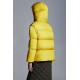 2022 Moncler Asaret Short Hooded dunjacka Dam Down Puffer Coat Vinterjacka Gul