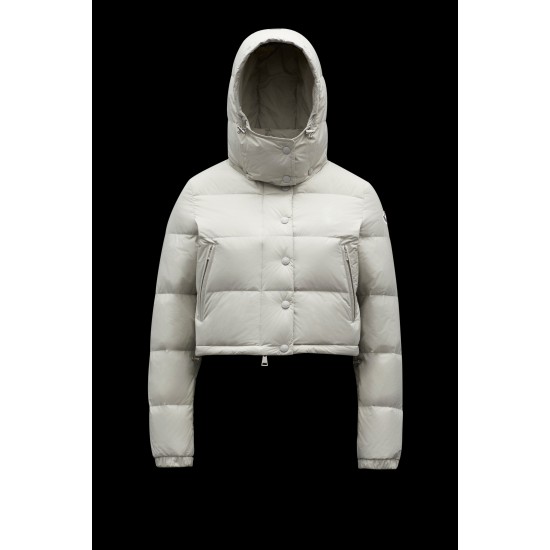 2022 Moncler Avoine Short dunjacka Dam Down Puffer Coat Vinterjacka Light Grå