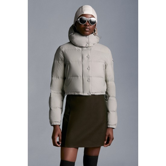 2022 Moncler Avoine Short dunjacka Dam Down Puffer Coat Vinterjacka Light Grå