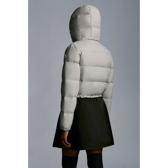 2022 Moncler Avoine Short dunjacka Dam Down Puffer Coat Vinterjacka Light Grå