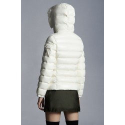 2022 Moncler Badyfur Collar Short dunjacka Dam Down Puffer Coat Vinterjacka Vit