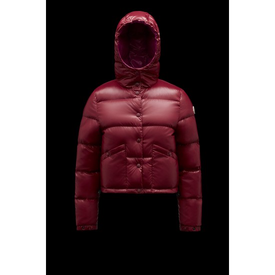 2022 Moncler Bardanette Short dunjacka Dam Down Puffer Coat Vinterjacka Garnet Röd