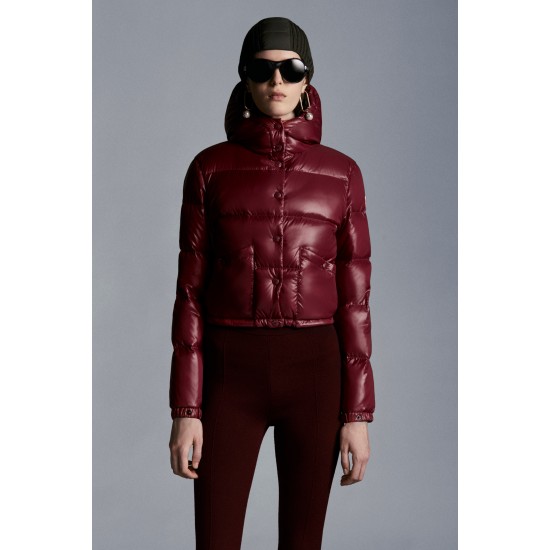 2022 Moncler Bardanette Short dunjacka Dam Down Puffer Coat Vinterjacka Garnet Röd