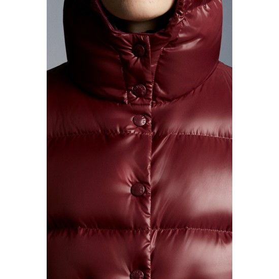 2022 Moncler Bardanette Short dunjacka Dam Down Puffer Coat Vinterjacka Garnet Röd