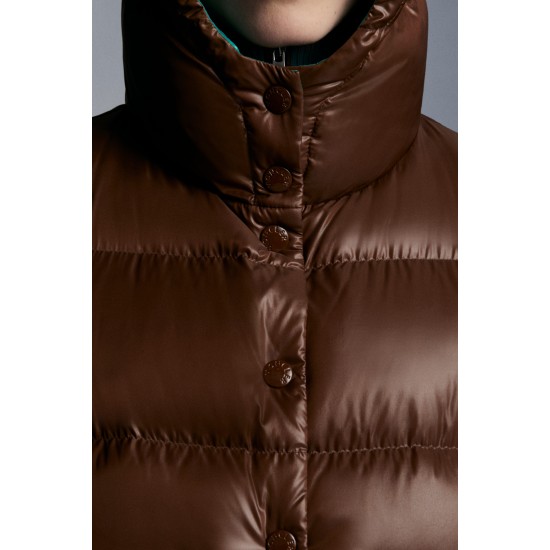 2022 Moncler Bardanette Short dunjacka Dam Down Puffer Coat Vinterjacka Walnut Brun