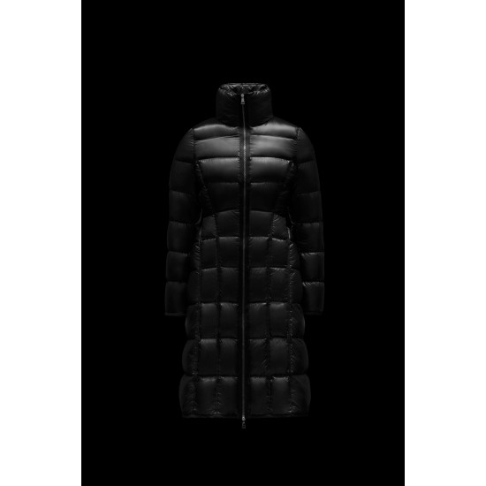 2022 Moncler Bellevalia Parka Long dunjacka Dam Down Puffer Coat Vinterjacka Svart