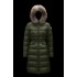 2022 Moncler Boedic Parka Fur Collar Long dunjacka Dam Down Puffer Coat Vinterjacka Army Grön