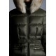 2022 Moncler Boedic Parka Fur Collar Long dunjacka Dam Down Puffer Coat Vinterjacka Army Grön