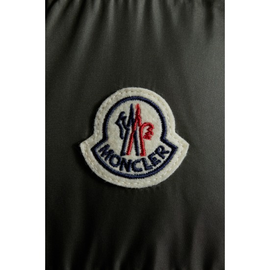 2022 Moncler Boedic Parka Fur Collar Long dunjacka Dam Down Puffer Coat Vinterjacka Army Grön