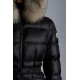 2022 Moncler Boedic Parka Fur Collar Long dunjacka Dam Down Puffer Coat Vinterjacka Svart