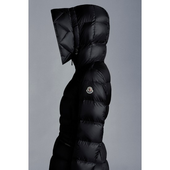 2022 Moncler Boedic Parka Fur Collar Long dunjacka Dam Down Puffer Coat Vinterjacka Svart