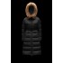 2022 Moncler Boucage Parka Long dunjacka Dam Fur Hooded Collar Down Puffer Coat Vinterjacka Svart