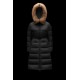 2022 Moncler Boucage Parka Long dunjacka Dam Fur Hooded Collar Down Puffer Coat Vinterjacka Svart