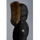 2022 Moncler Boucage Parka Long dunjacka Dam Fur Hooded Collar Down Puffer Coat Vinterjacka Svart