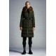 2022 Moncler Boucage Parka Long dunjacka Dam Fur Hooded Collar Down Puffer Coat Vinterjacka Svart