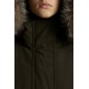 2022 Moncler Cameline Parka Fur Hooded Collar Long dunjacka Dam Down Puffer Coat Vinterjacka Army Grön