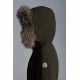 2022 Moncler Cameline Parka Fur Hooded Collar Long dunjacka Dam Down Puffer Coat Vinterjacka Army Grön