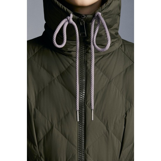 2022 Moncler Caprier Parka Long dunjacka Dam Down Puffer Coat Vinterjacka Army Grön