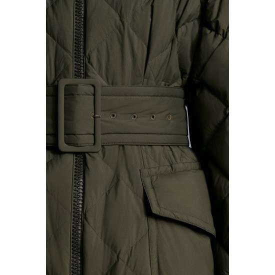 2022 Moncler Caprier Parka Long dunjacka Dam Down Puffer Coat Vinterjacka Army Grön