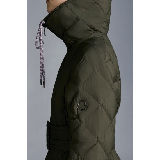 2022 Moncler Caprier Parka Long dunjacka Dam Down Puffer Coat Vinterjacka Army Grön