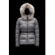 2022 Moncler Cardamine Fur Collar Short dunjacka Dam Down Puffer Coat Vinterjacka Silver