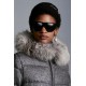 2022 Moncler Cardamine Fur Collar Short dunjacka Dam Down Puffer Coat Vinterjacka Silver