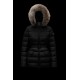 2022 Moncler Clion Parka Short dunjacka Dam Waist Fur Hooded Collar Down Puffer Coat Vinterjacka Svart