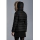 2022 Moncler Clion Parka Short dunjacka Dam Waist Fur Hooded Collar Down Puffer Coat Vinterjacka Svart