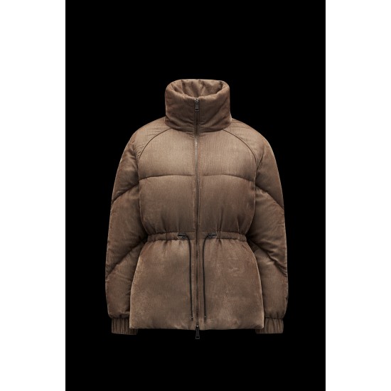 2022 Moncler Clypeole Short dunjacka Dam Down Puffer Coat Vinterjacka Metallic Gold