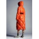 2022 Moncler Cotonniere Parka Long dunjacka Dam Waist Down Puffer Coat Vinterjacka Bright Orange