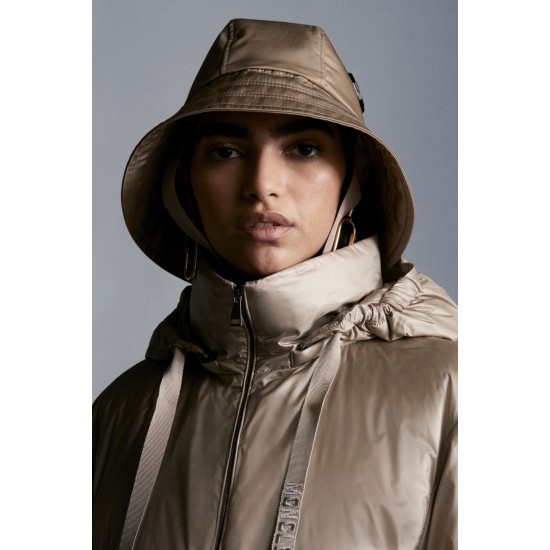 2022 Moncler Ecbalie Parka Hooded Long dunjacka Dam Down Puffer Coat Vinterjacka Sand Beige