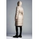 2022 Moncler Ecbalie Parka Hooded Long dunjacka Dam Down Puffer Coat Vinterjacka Sand Beige