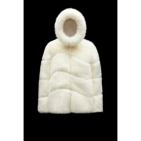 2022 Moncler Epilobe Short dunjacka Dam Down Puffer Coat Vinterjacka Silk Vit