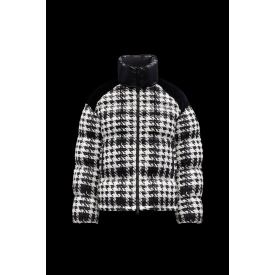 2022 Moncler Erine Short dunjacka Dam Down Puffer Coat Vinterjacka Svart Vit