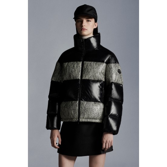 2022 Moncler Erine Short dunjacka Dam Down Puffer Coat Vinterjacka Grå Svart